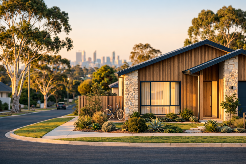 Modern suburban house in Australia representing a positive geared property investment that generates rental income higher than expenses.