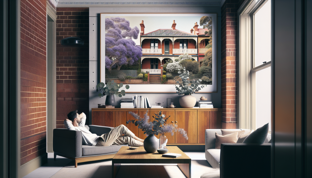 Sydney terrace houses with jacaranda trees and city skyline representing the Sydney property market and residential investment opportunities in 2026